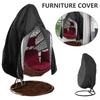 Black Patio Chair Cover Egg Swing Chair Waterproof Dust Cover Protector with Zipper Protective Case Outdoor Hanging Chair Cover