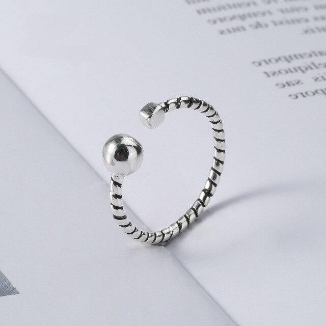 Винтажные панк-кольца из стерлингового серебра 925 пробы с геометрическим рисунком для женщин, обручальное кольцо на палец ручной работы, ювелирные изделия из стерлингового серебра Jz441