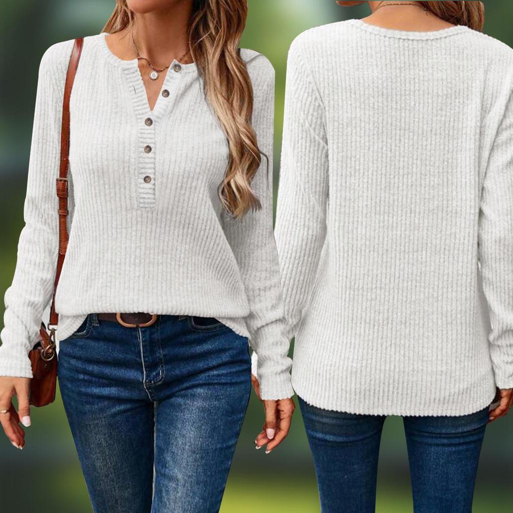 Женский свитер в полоску с V-образным вырезом и длинными рукавами, осень/зима 2024 г.