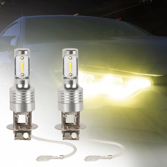 2шт H3 светодиодные фары желтого света высокой яркости 30W IP67 водонепроницаемый