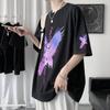 2024 Summer Short Sleeved T-Shirt For Men'S Trendy Five Inch Sleeve Versatile Casual Loose Student Half Sleeved T-Shirt Daily Fashion Printed Top