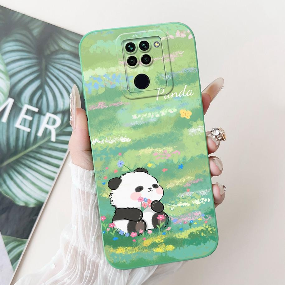 For Xiaomi Redmi Note 9 Case Cute Cartoon Panda Rabbit Liquid Silicone Shockproof Bumper on Xiomi Redmi Note 9 Cover Note9 Funda