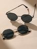 1/2 Pcs Metal Geometric Round Frame Fashion Sunglasses For Vacation Decors Photo Props