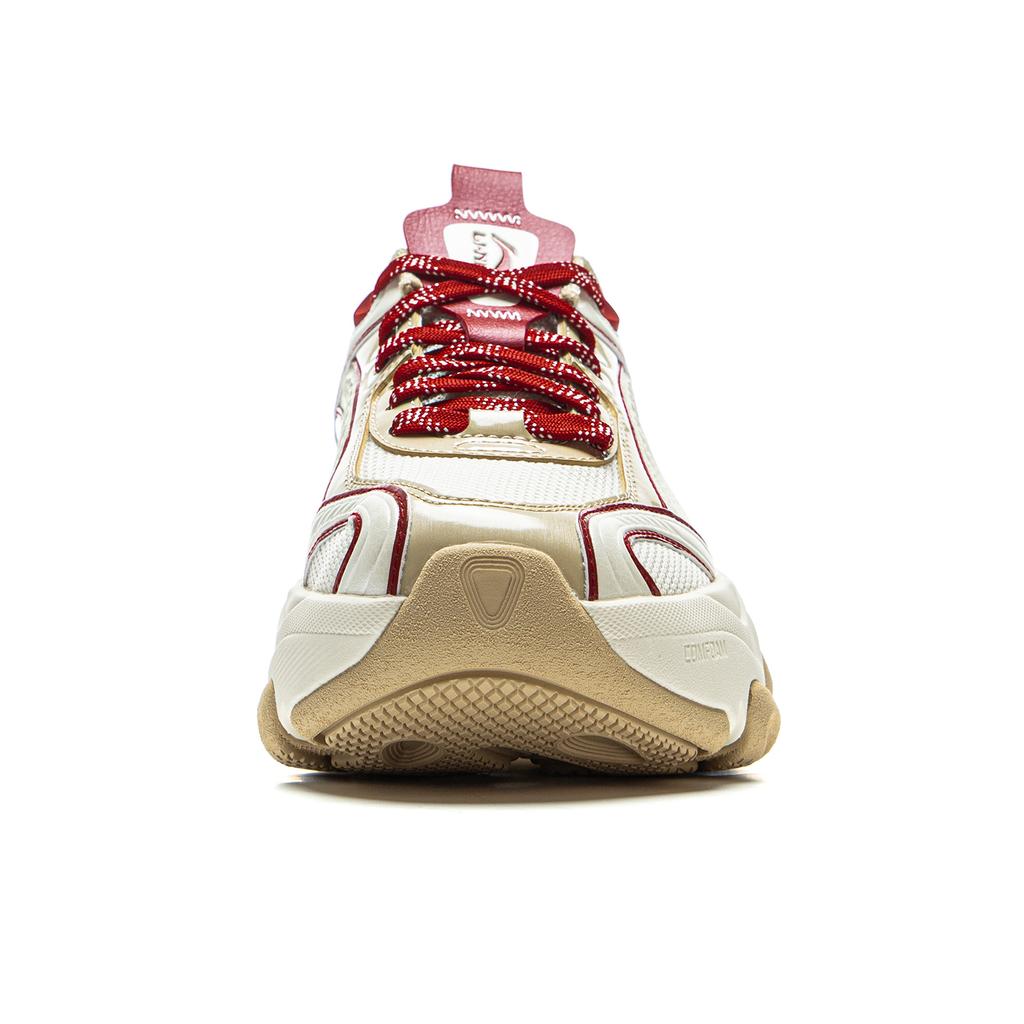 Li Ning Нескользящие Устойчивые к истиранию Низкие Повседневные Туфли Женские Бежевый Красный AZGV012-4