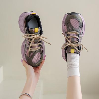 Летние новые дышащие кроссовки для папы, повседневная обувь для студенток, женская обувь на платформе для бега, женская обувь 8