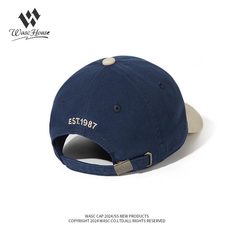 Color Matching Soft Top Baseball Cap Children Fashion Trend Letter Embroidery Blue Leisure Outdoor Cap Sun Hat