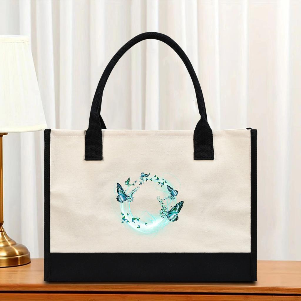 Холщовая сумка через плечо, большая вместительная сумка с принтом, женская модная легкая портативная сумка для подарков и покупок