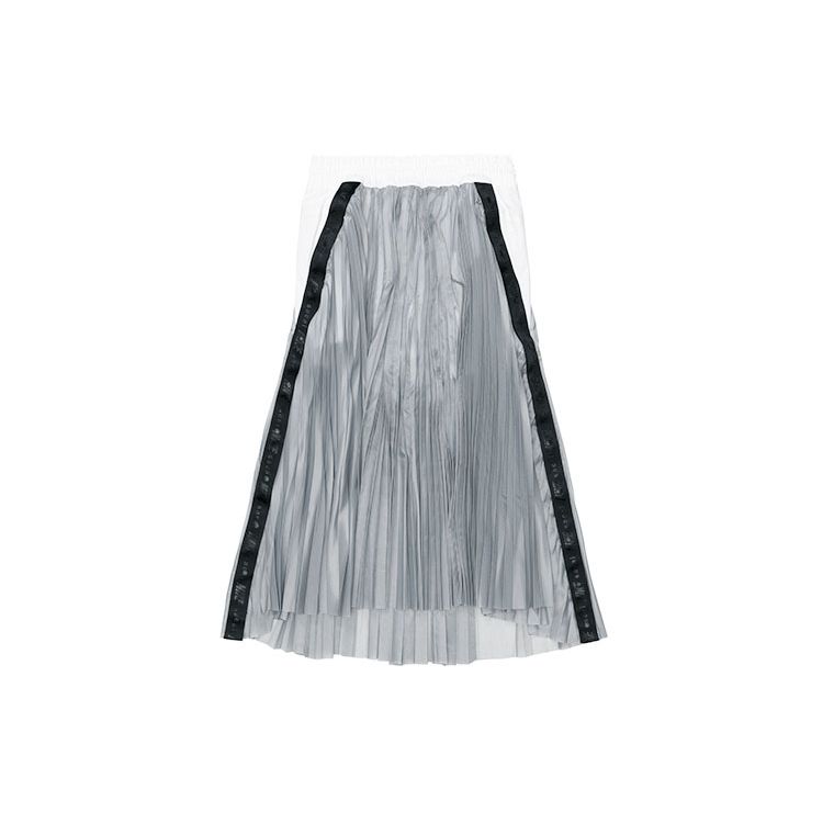 Nike X Sacai Collaboration Плиссированные шорты со встроенным дизайном, плиссированные спортивные длинные юбки, женские юбки серого цвета CZ4683-100