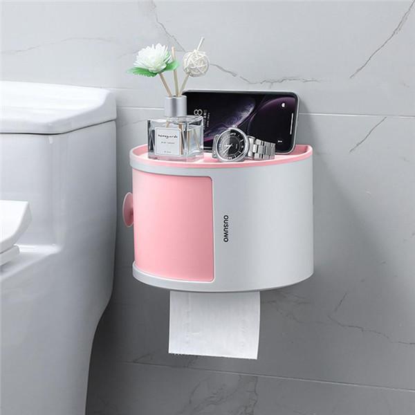 1 шт., держатель для туалетной бумаги для ванной комнаты, коробка для бумажных салфеток, пластиковый диспенсер для унитаза, настенный ящик для хранения рулонной бумаги с бесплатной перфорацией