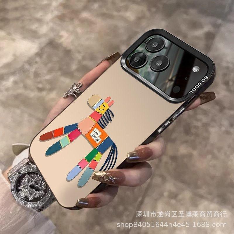Креативный пони применяется к Apple 15 цветной серебристый iPhone14Pro креативный 11promax матовый 16 защитный чехол 17
