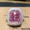 Кольца женские Sterling Pink CZ, блестящие, помолвочные, свадебные, аксессуары, подарок на день святого Валентина, новые модные ювелирные изделия