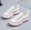 Women's Sports Shoes Spring Autumn Round Toe Casual Thick-soled Lace-up Canvas Shoes Outdoor Running Women Vulcanized Shoes