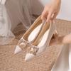Модная французская свадебная обувь для невесты, банкетные туфли-лодочки, 2025 новинка, удобная повседневная обувь для подружек невесты