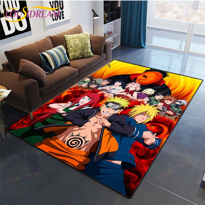 Ковер с рисунком аниме Наруто для гостиной, коврик для спальни, детский игровой ковер, нескользящий коврик для кухни, ванной комнаты