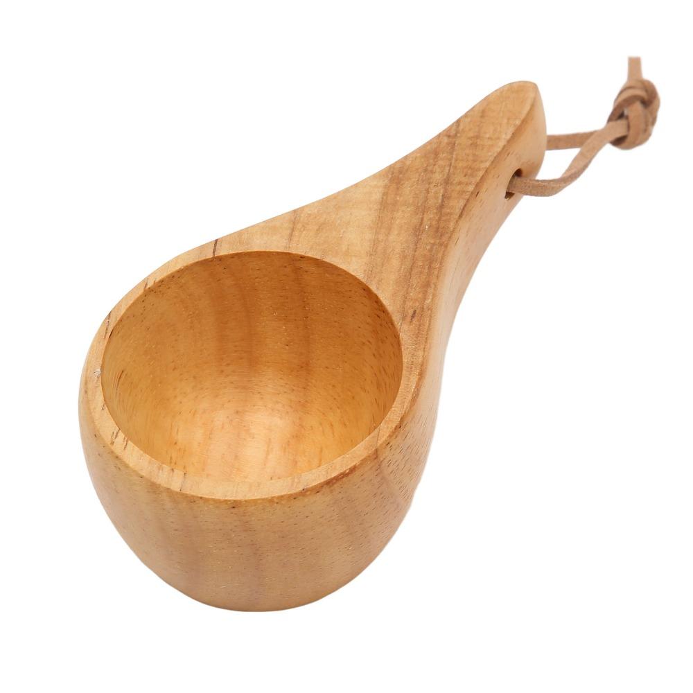 Rubberwood Wooden Drinking Cup 30ml/1oz Capacity Portable Wood Mug Wooden Coffee Cup Parties