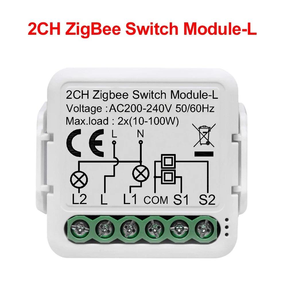Tuya Умный ZigBee Модуль Выключателя Без Нейтрали Умный Дом DIY Автоматический Выключатель Работает с Alexa Google Home
