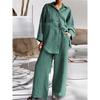 Women's  Cotton Set Suit Casual Lapel Shirt Top Blouse Loose Trouser Two-piece Set For Women Elegant Outfits Pants Women's