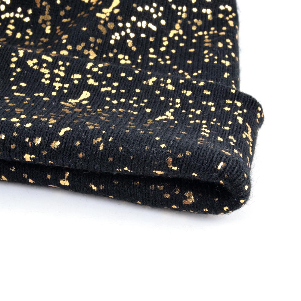 Autumn And Winter Beanies Women Fashion Sequins Knitted Hat Femal Flashing Beanie Girls PomPom Hats