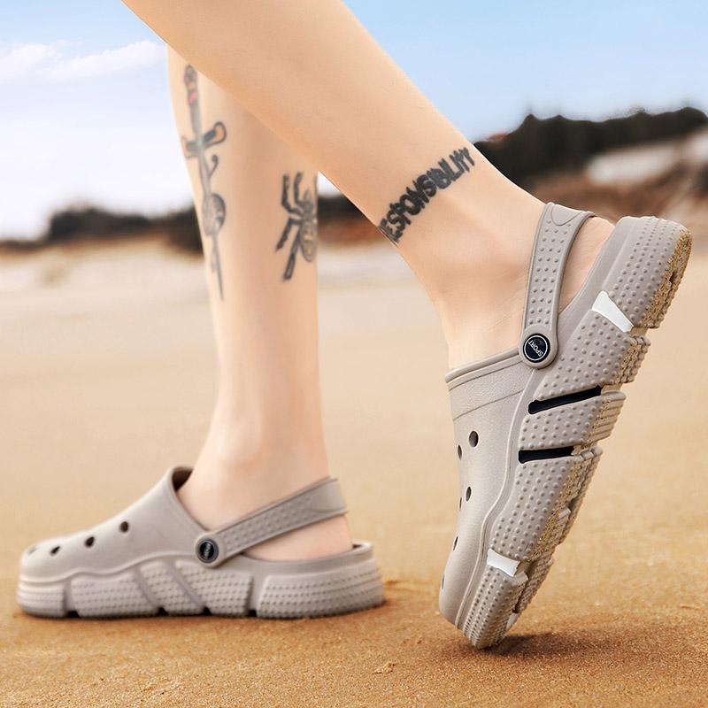 Сандалии унисекс, летняя садовая обувь, пляжная обувь с отверстиями, мужская обувь, женские тапочки
