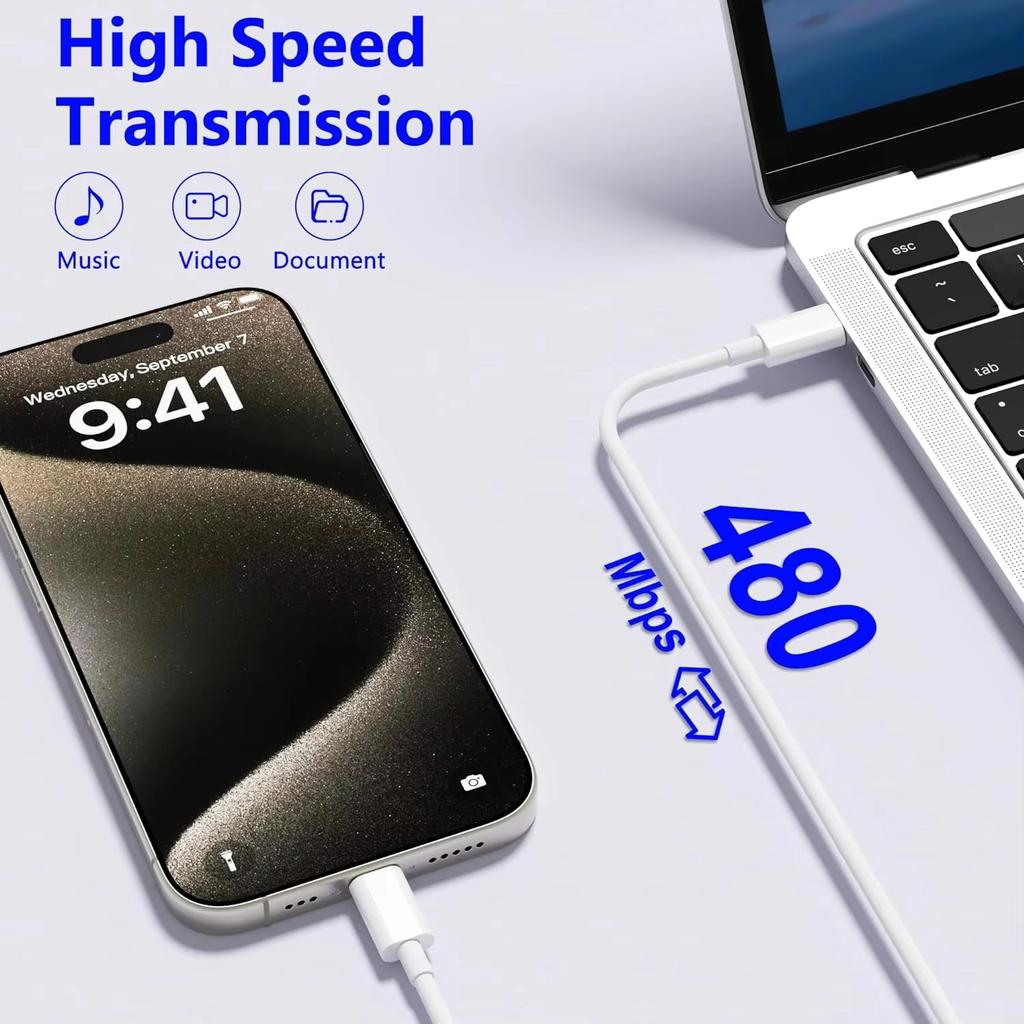 Кабель для быстрой зарядки 100 Вт с двумя разъемами USB-C для iPhone 15 16 Pro Max 15 16 Plus Samsung Moto Realme Кабель Type C - Type C 3 м