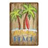 Vintage Hawaii Surfs Up Beach Welcome Metal Tin Sign  Ocean Poster for Cafe Bar Outdoor Decor Home Wall Decoration