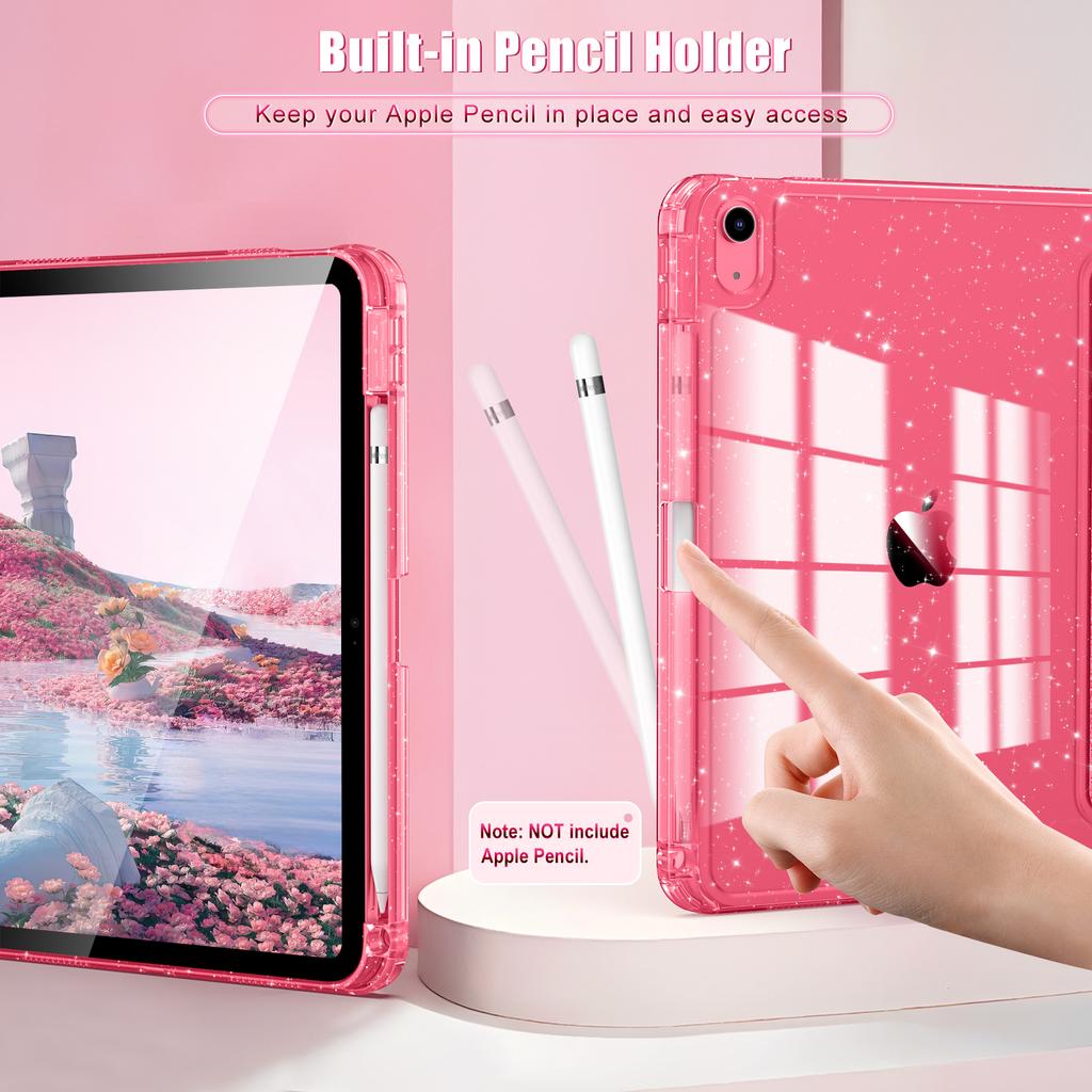 Чехол для iPad (А16) Чехол для iPad 10-го поколения 2022 года, 10,9 дюйма, 11-е поколение 2025 года, блестящий чехол из ТПУ с прозрачной блестящей задней крышкой