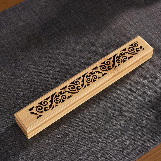 Бамбуковая шкатулка для благовоний в стиле ретро, резная подставка для благовоний, улавливатель пепла для медитации, сна, снятия стресса, декор для чайной комнаты