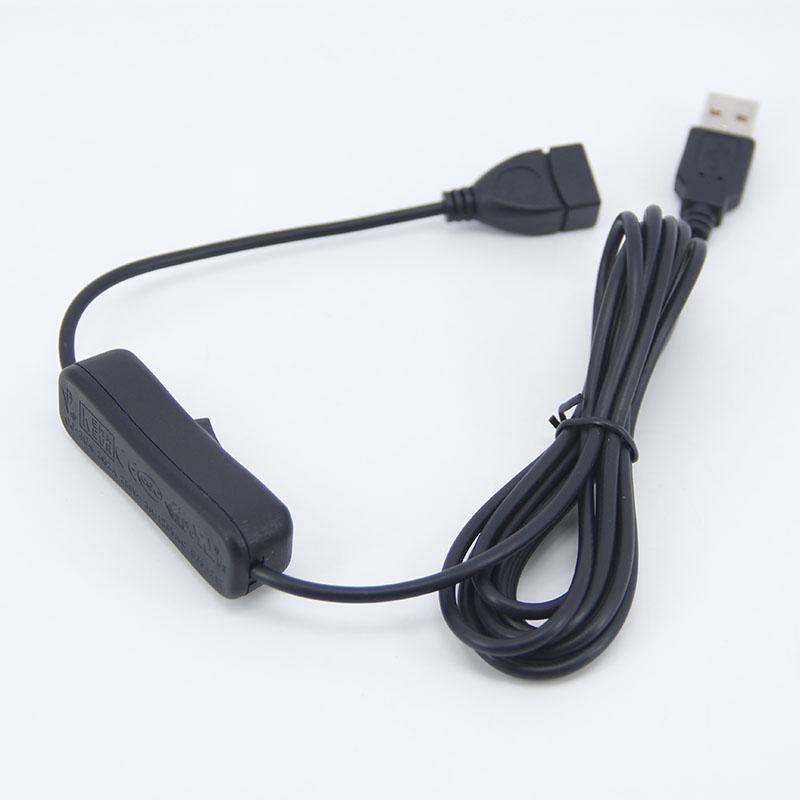 0,5 м 1 м 2 м USB-кабель 50 см USB 2.0 A Male to A Female удлинитель для зарядки черный кабель с кнопкой включения/выключения кабеля