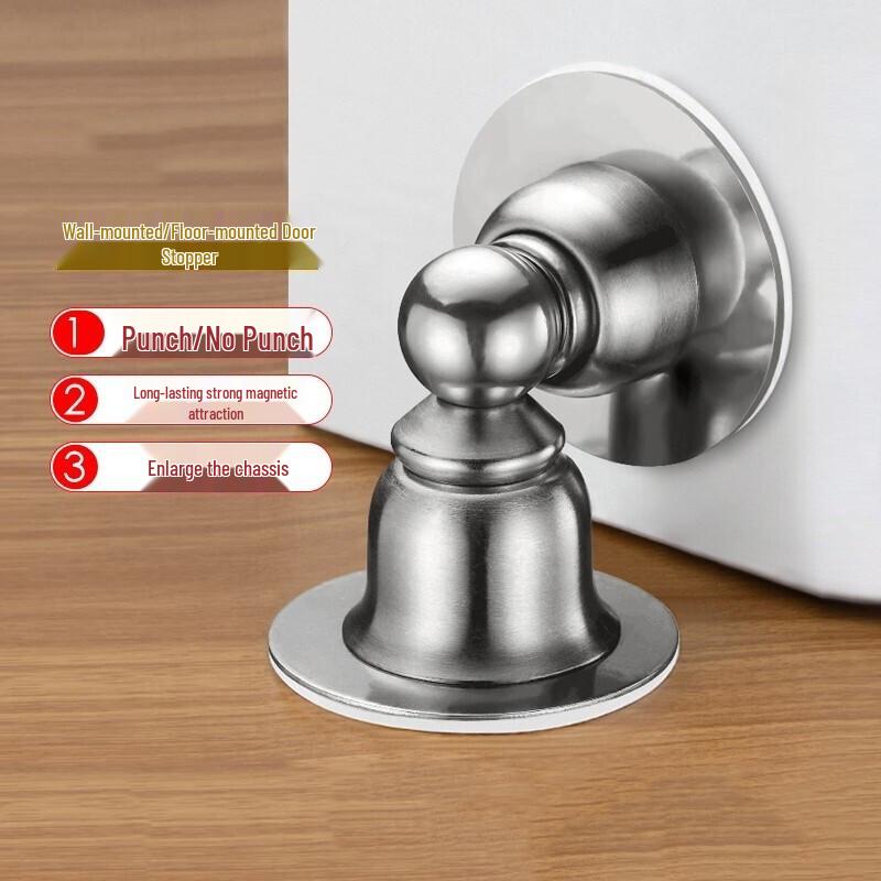 Stainless Steel No-Drill Door Stopper