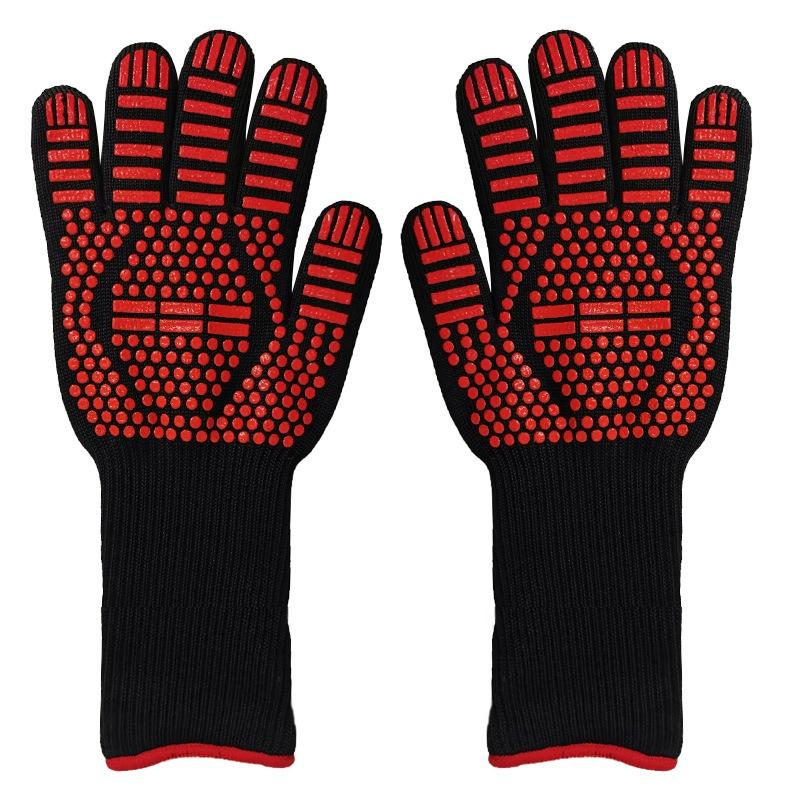 Meier High temperature resistance 500 degrees, silicone barbecue oven microwave oven anti-scalding high temperature insulation gloves