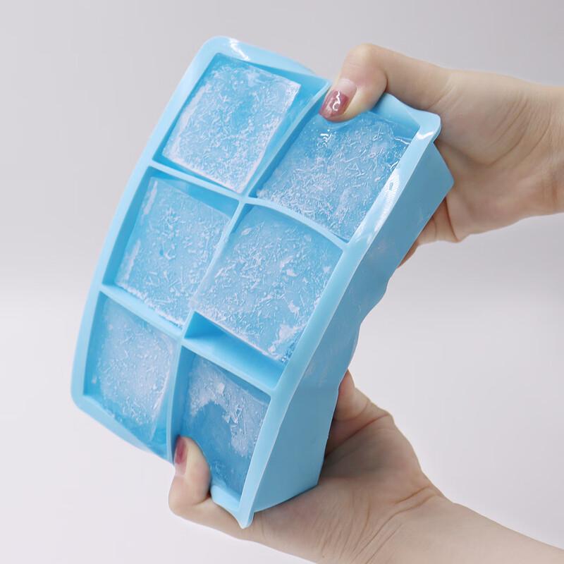 Силиконовая форма для больших кубиков льда Direen на 6 ячеек (2-Pack)