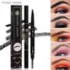 YOUNG VISION Auto Rotating Dual-Ended Square Water Smudge-Free Triangle Eyebrow Pencil Dual-Ended with Brush
