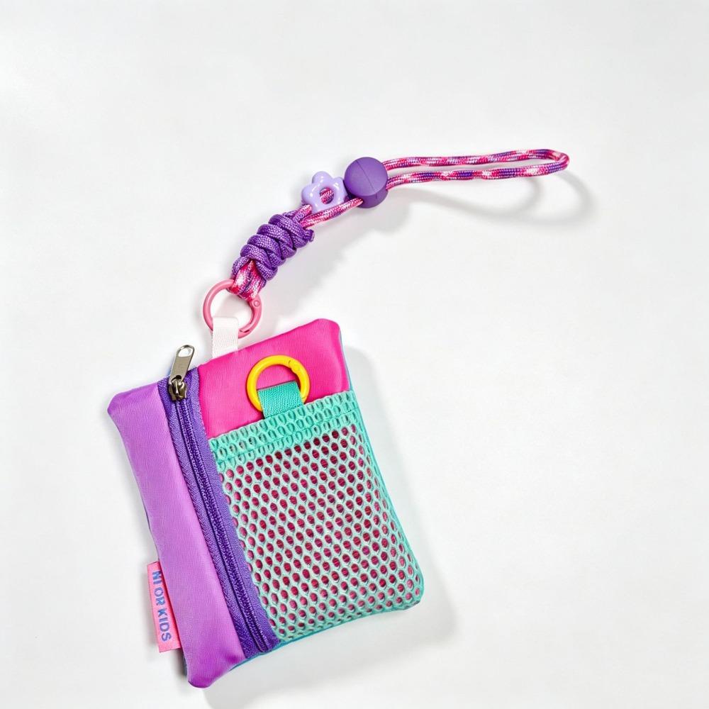 Portable Size Earphone Bag Woven Strap Mini Storage Bag Japanese Style Mini Purse Daily Carry