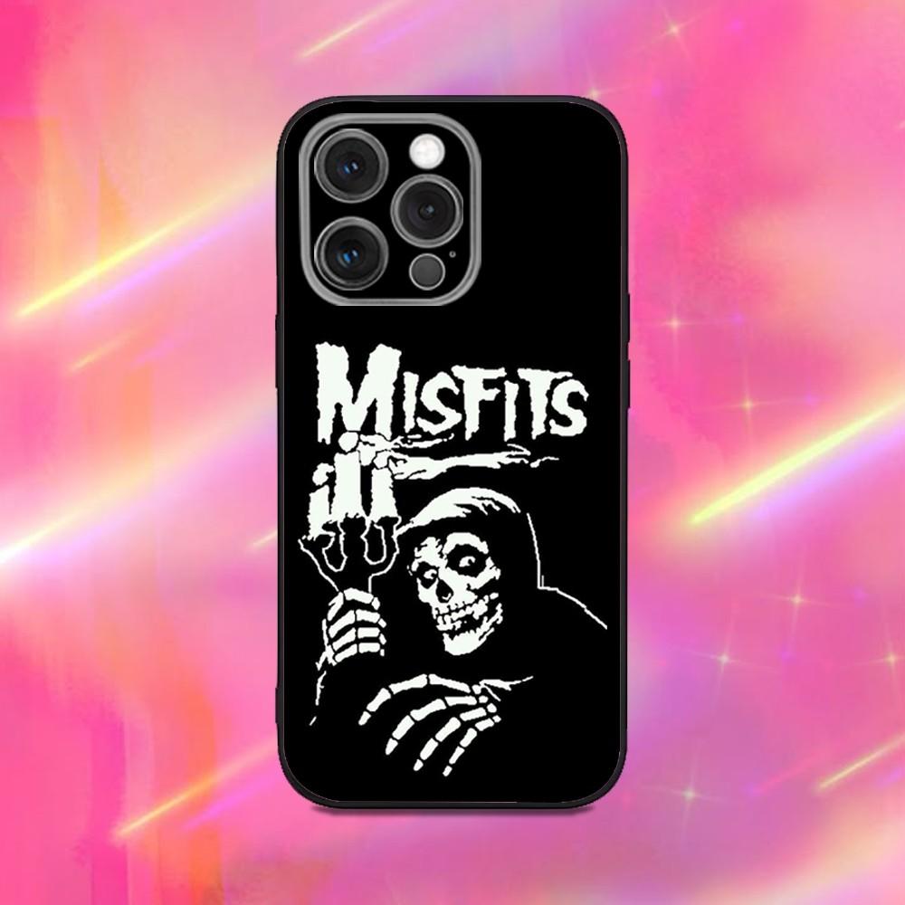 M-Misfits Rock Band Phone Case For iPhone 16,15,14,13,12,11,Pro,Max,Plus,X,XS,XR,SE,8,7,Mini,Soft Silicone Black Case