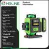 HGLINE 4D 16-линейный зеленый лазерный уровень, самовыравнивающийся, горизонтальный и вертикальный, 360°, с дистанционным управлением через приложение 30 м