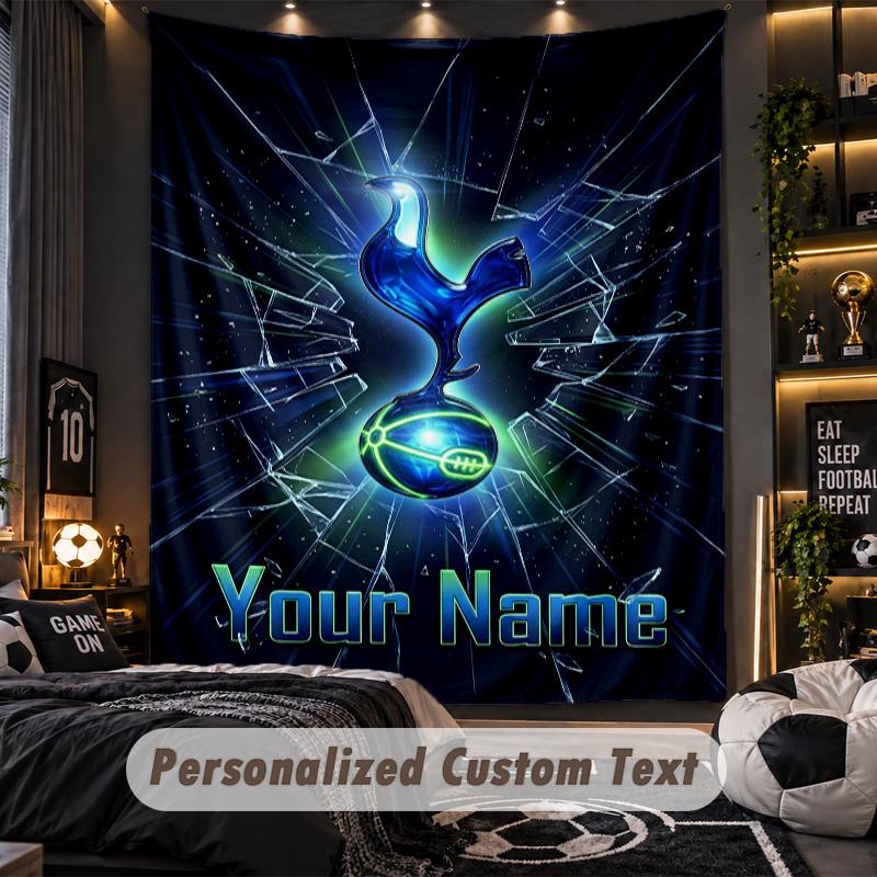 TapestryTottenham Hotspur FC Custom Name Text Personalized Wall Hanging Tapestry Home Wall Decor