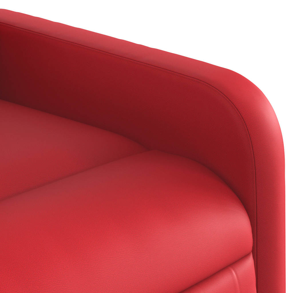 Recliner with Rising Aid Red Faux Leather