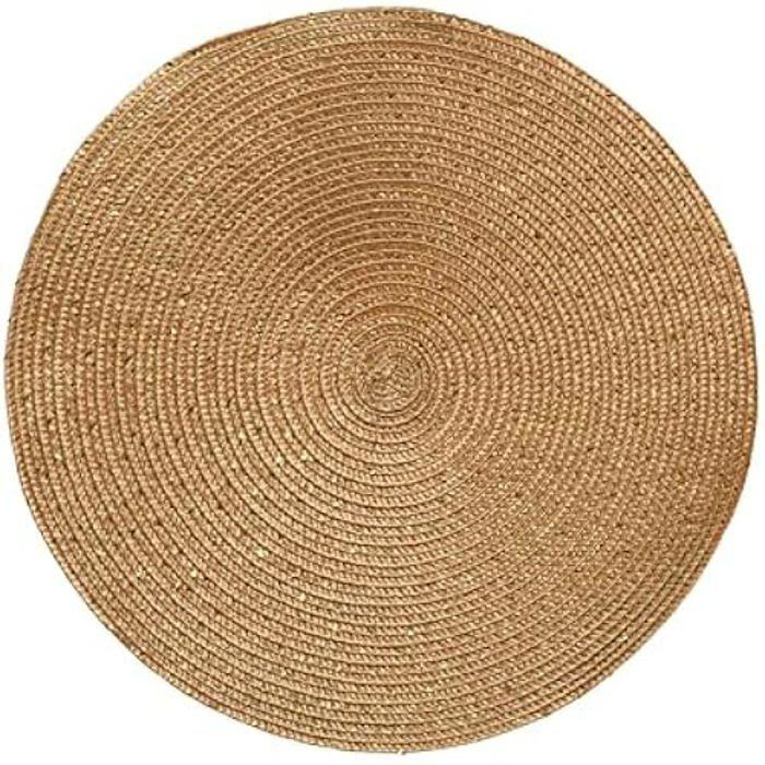 Set de table rond - KAEMINGK - 38 cm - Plastique lavable - Réutilisable - Doré