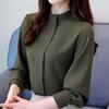 Fashion Long Sleeve Women Blouse Shirt Casual Stand Collar Women Tops J161