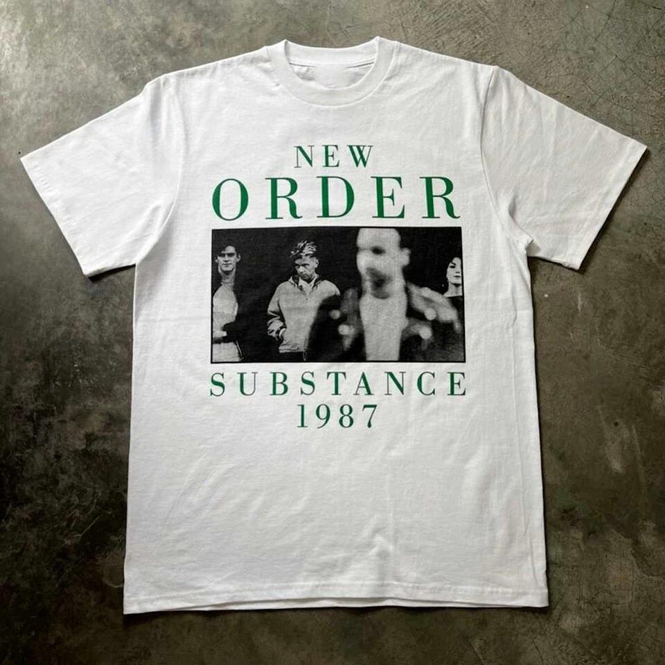 Винтажная футболка New Order Substance 1987 с коротким рукавом, белая, все размеры, унисекс, YA40