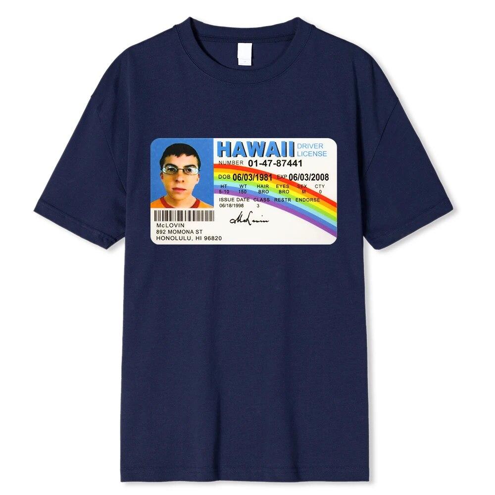 Homme T Shirt Summer Women T-Shirt Mclovin Id Card Superbad Geek Unisex Cotton T-Shirt Unisex T-Shirt Teenagers Cool Soft Clothing