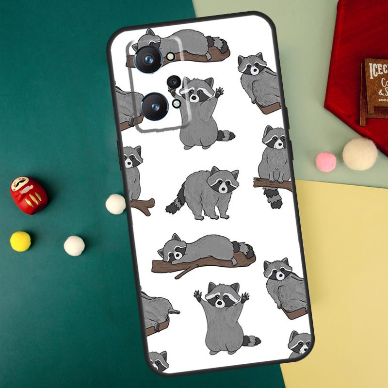 Cartoon Raccoon Kawaii For Realme 10 11 12 13 14 Pro Plus C67 C65 C63 C61 C55 C53 C51 C35 C71 C75 GT7 15 Pro Case