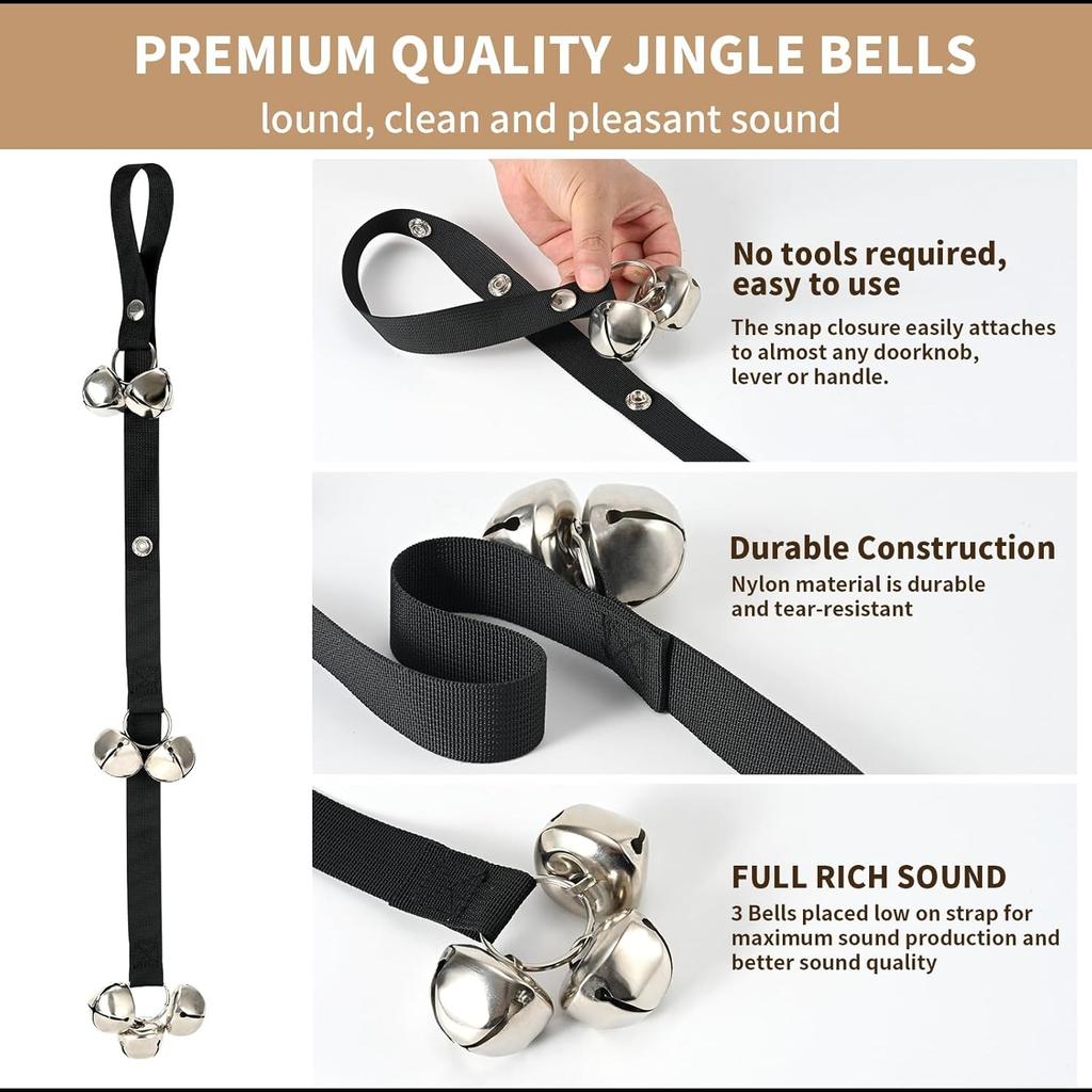 Puppy Bells Dog Doorbells for Door Knob/Potty Training/Go Outside-Dog Bells for Puppies Dogs Pet Cat for Dog Lovers-3 Snaps for Length Adjustment