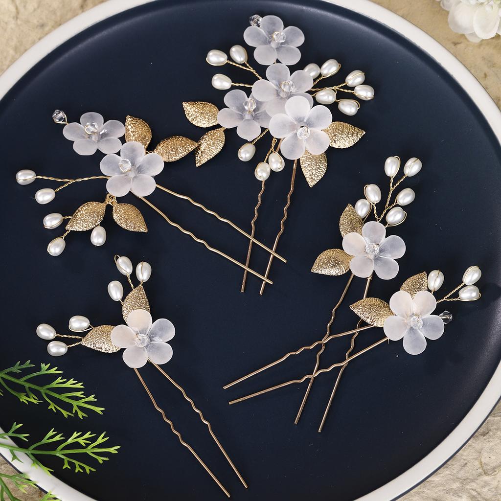 Новый китайский свадебный головной убор, белая акриловая заколка для волос с цветком, красивая ретро-украшение для свадьбы, заколка для волос ручной работы