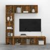 Vidaxl 3-Cz. Regał Na Książki/Pod Tv, Przydymiony Dąb, 180X30X180 Cm