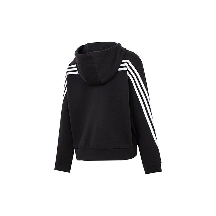 Adidas Толстовка с капюшоном Essentials с 3 полосками и молнией во всю длину, черная HT4715