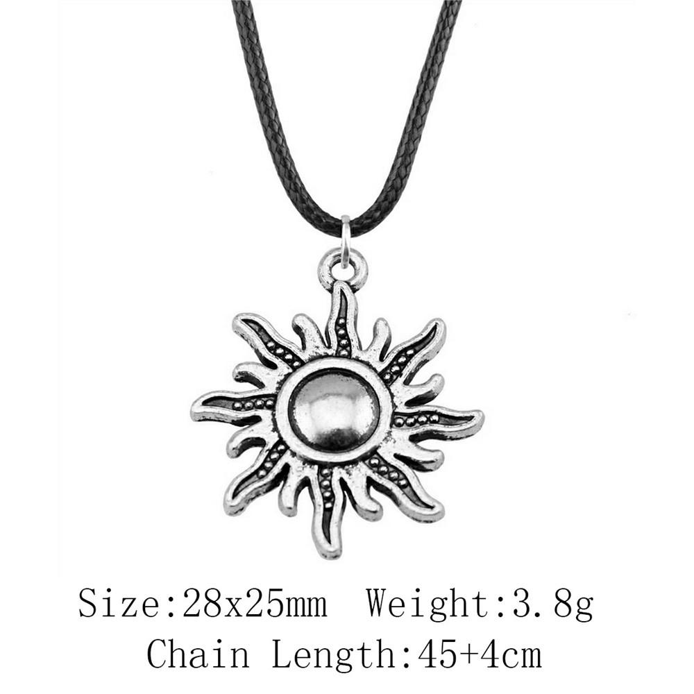 Birthday Gifts Choker Sun Moon Pentagram Necklace Leather Chain 45cm Art Supplies Neck Pendants