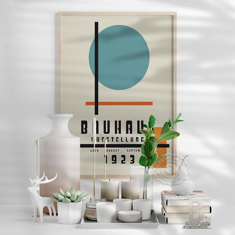 Bauhaus Art Prints Poster, Minimalist Circle Linellae Connect Poster, Bauhaus Geometric Printable Wall Art Home Bedroom Decor No Frame