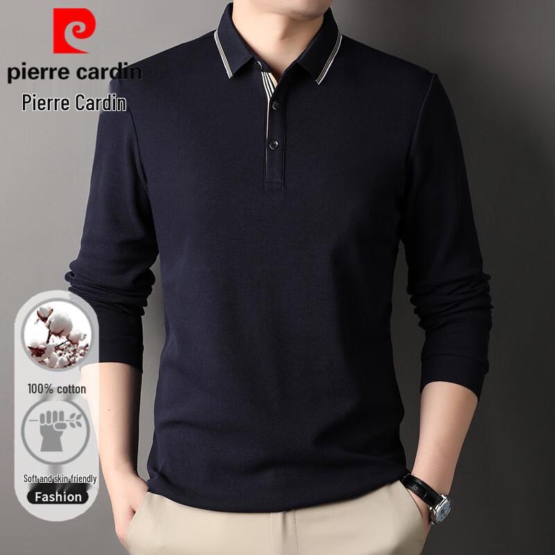 Pierre Cardin Men's Long-Sleeve Cotton Polo Shirt