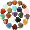 10pcs Heart Crystal Stone Crystal Palm Natural Polished Love Shaped Gemstone Rose Quartz Amethyst Assorted Set Bulk
